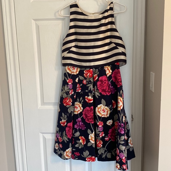 Moulinette Soeurs Striped Floral Dress - Picture 1 of 5